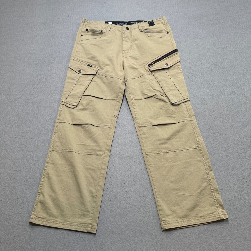 G-Star Raw Cargo Pants Mens 34 Beige Denim Straight Fit 3D Utility Dune Gorpcore